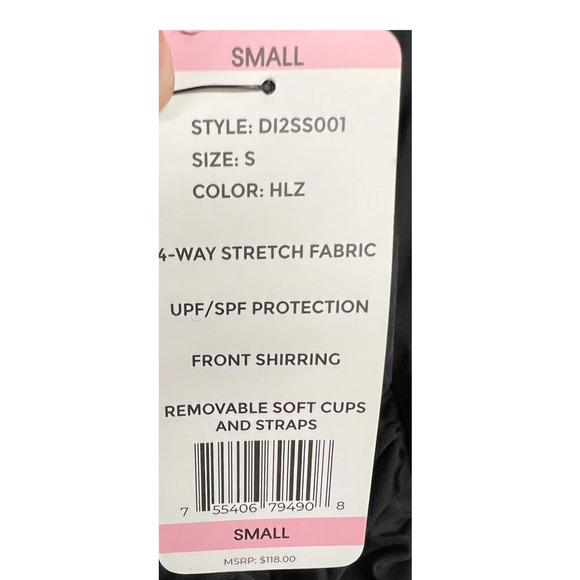 DKNY Women's One Piece Bandeau Maillot Black Swimsuit S NWT $118 - Picture 5 of 5